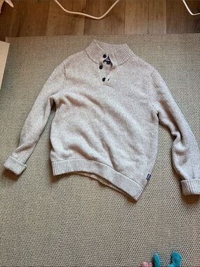 Patagonia Men's Cream Zip-Neck Knit Sweater